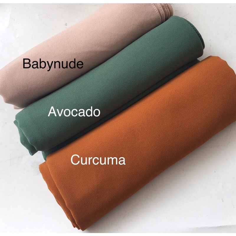Pashmina Ceruty baby doll premium pasmina ceruty  baby doll pashmina ceruty tepi jahit -+ 175x75-2