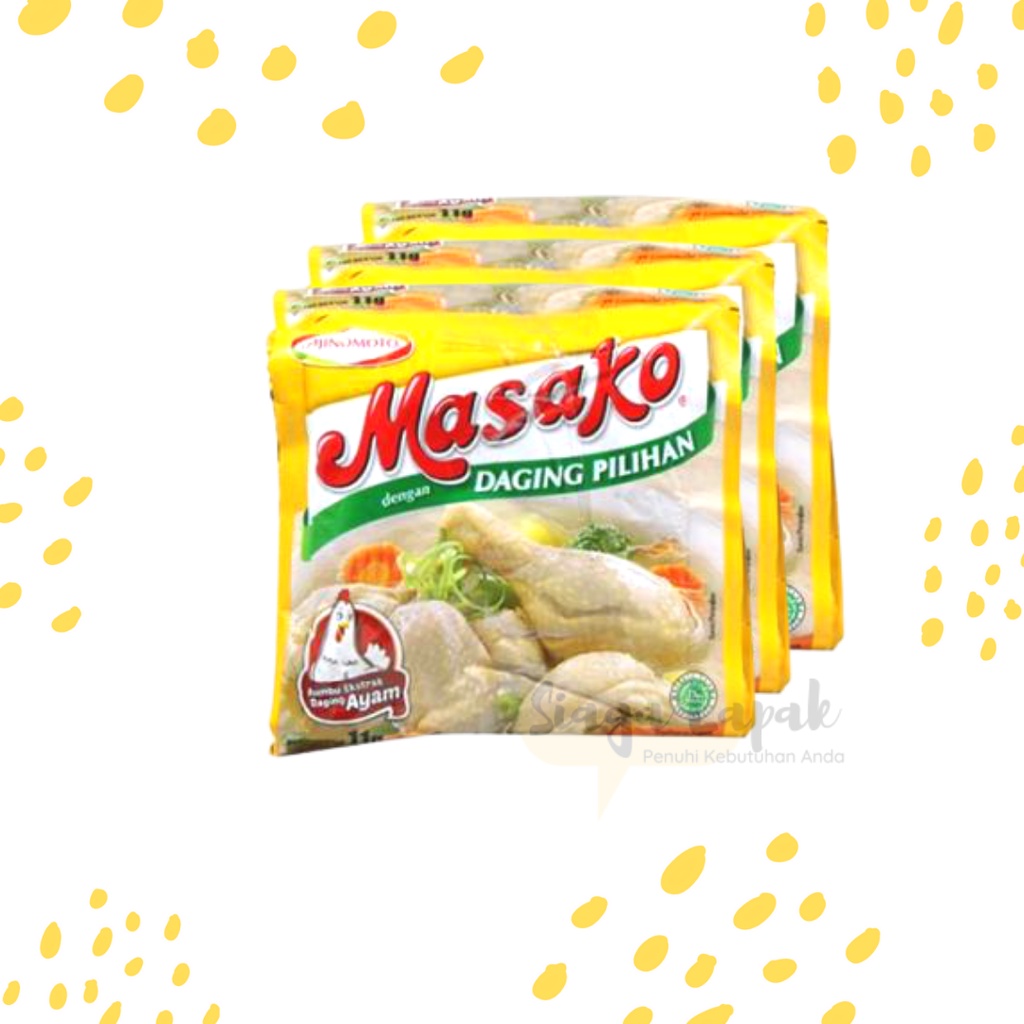 Masako Kaldu Rasa Ayam Bubuk Sachet 9 gr - 1 Renteng isi 12 pc