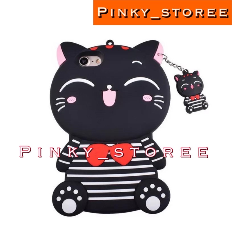 Realme 6/  Case 4D Boneka Kucing/ Mimicat Black