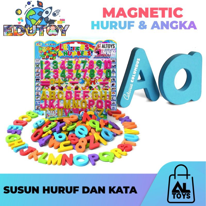 Huruf Magnet Interesting Mainan Edukasi Belajar Susun Huruf Dan Angka Magnet