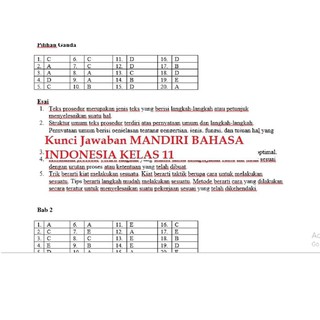 Baru Buku Mandiri Bahasa Indonesia Sma Kelas 11 K13 Soal Jawaban Kurtilas Shopee Indonesia