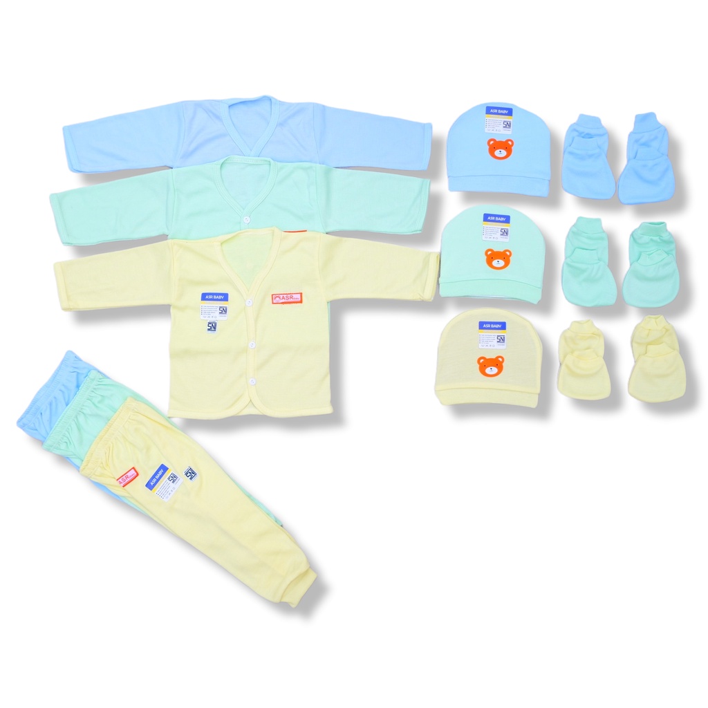 ASR BABY - Set Setelan Baju Bayi Topi Kupluk Sarung Tangan Kaki SNI