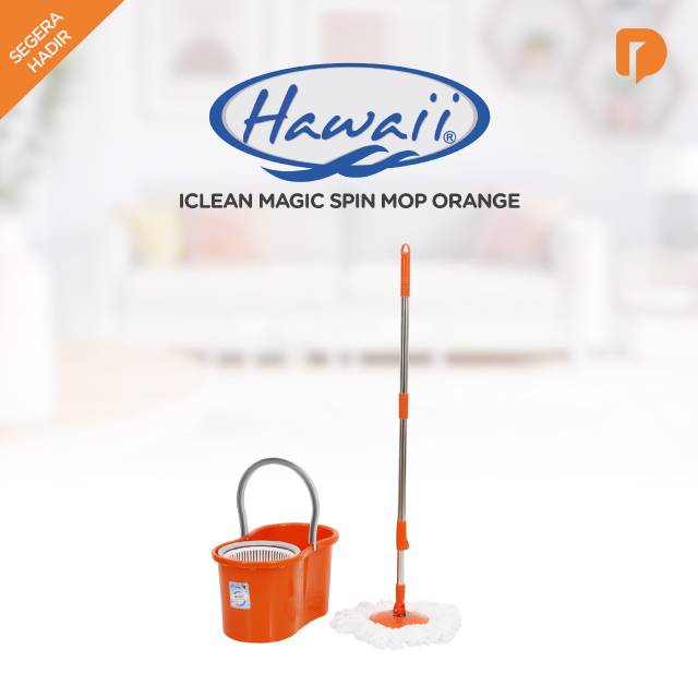 Alat Pel Lantai Hawaii Iclean Magic Spin Mop Orange