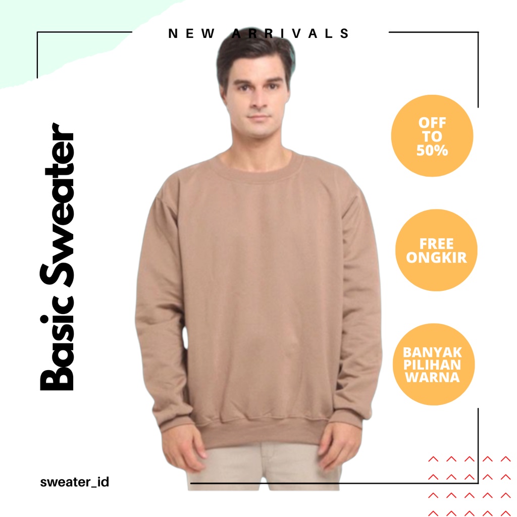 SWEATER_ID Basic Sweater Crewneck Mocca Polos Unisex