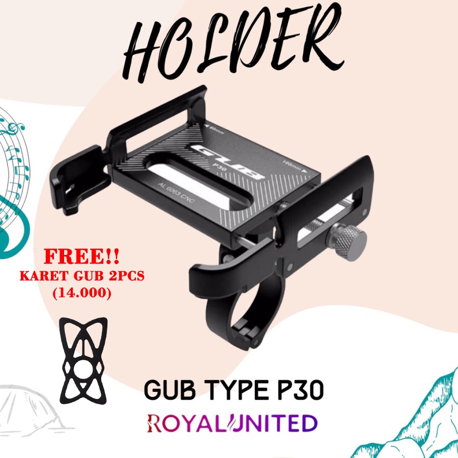 GUB P30 Holder handphone Alumunium Alloy Bicycle Phone Holder ORIGINAL