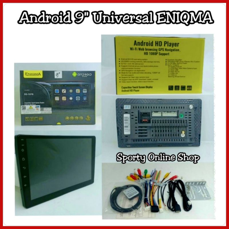 Head Unit / Doubel Din ENIQMA EG1078 9IN Universal Full Android OS 9.0