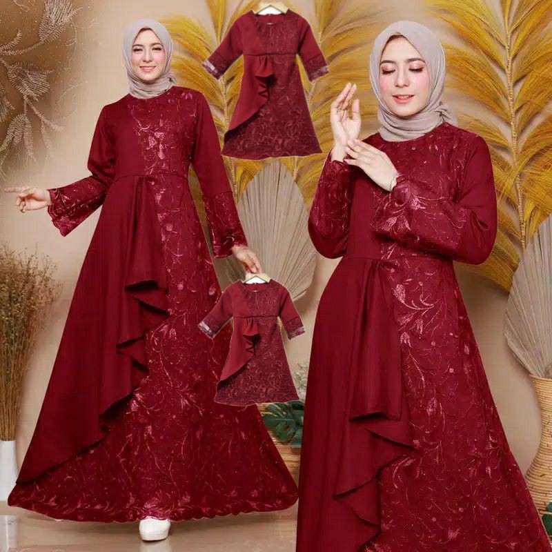 (GAMIS TERBARU 2021)DRESS GAMIS BRUKAT TILE/DRESS KONDANGAN ANAK PEREMPUAN/SIZE XS,S,M,L,XL