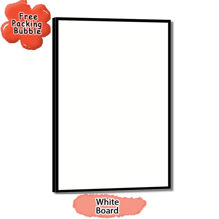 

White Board Melamin / Papan Tulis Putih Ukuran 80x120 cm