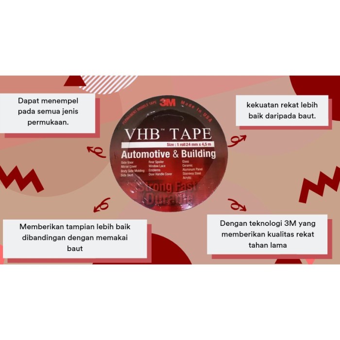 

Menakjubkan 3M Vhb Double Tape Automotive 4900 Size 24Mm X 4.5M -Double Tape Mobil Terbatas