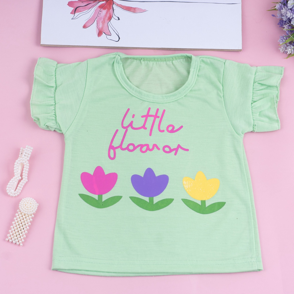 IL - Baju Kaos Anak Dan Bayi Perempuan Model Tangan Terompet