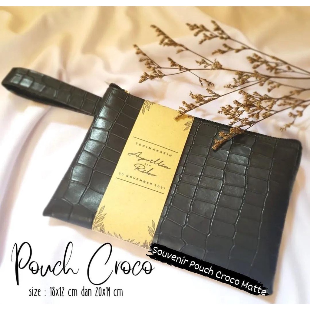 SOUVENIR POUCH CROCO MATTE - SOUVENIR POUCH BUAYA MURAH ADA 2 UKURAN