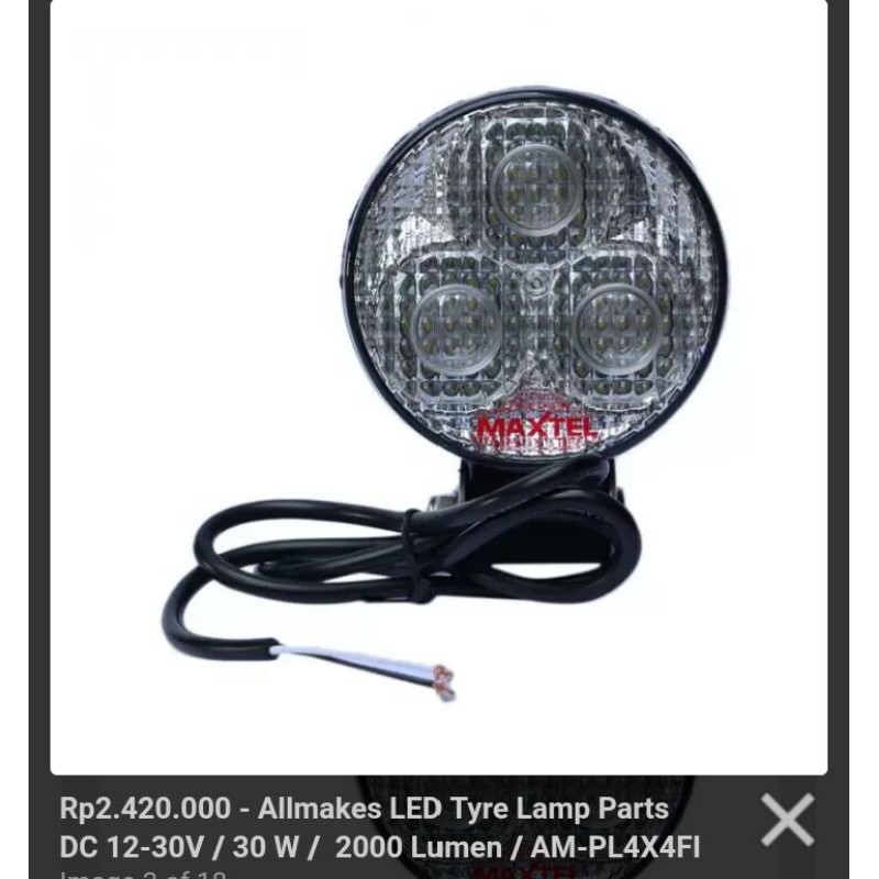 LAMPU KERJA LED (maxtel mata 3 original)