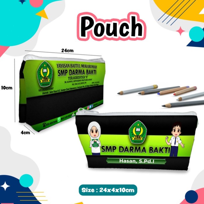 

Tempat Pensil Custom Nama Foto Gambar Kata-Kata model Pouch Murah. - 22x11cm