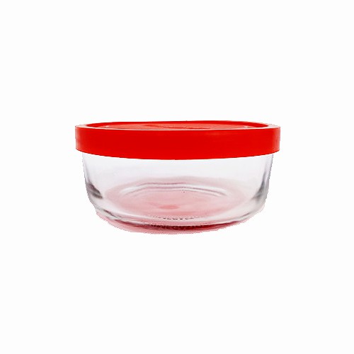 Mangkuk Kaca Tebal Dengan Tutup Bowl With Lid Food Keeper 350 ml Mangkok Kaca