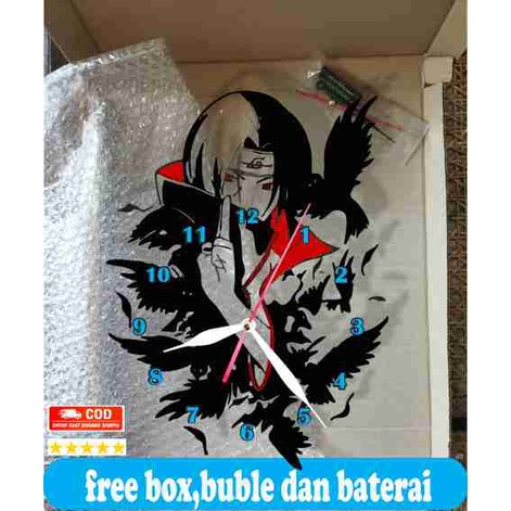 JAM DINDING KAYU BESAR UNIK KEREN KARAKTER ITACHI UCHIHA SASUKE KOLEKSI ANIME MURAH TEMPEL TEMBOK CUSTOM BESAR ARTISTIK MODERN MEWAH KADO SOUVENIR PAJANGAN TERBARU