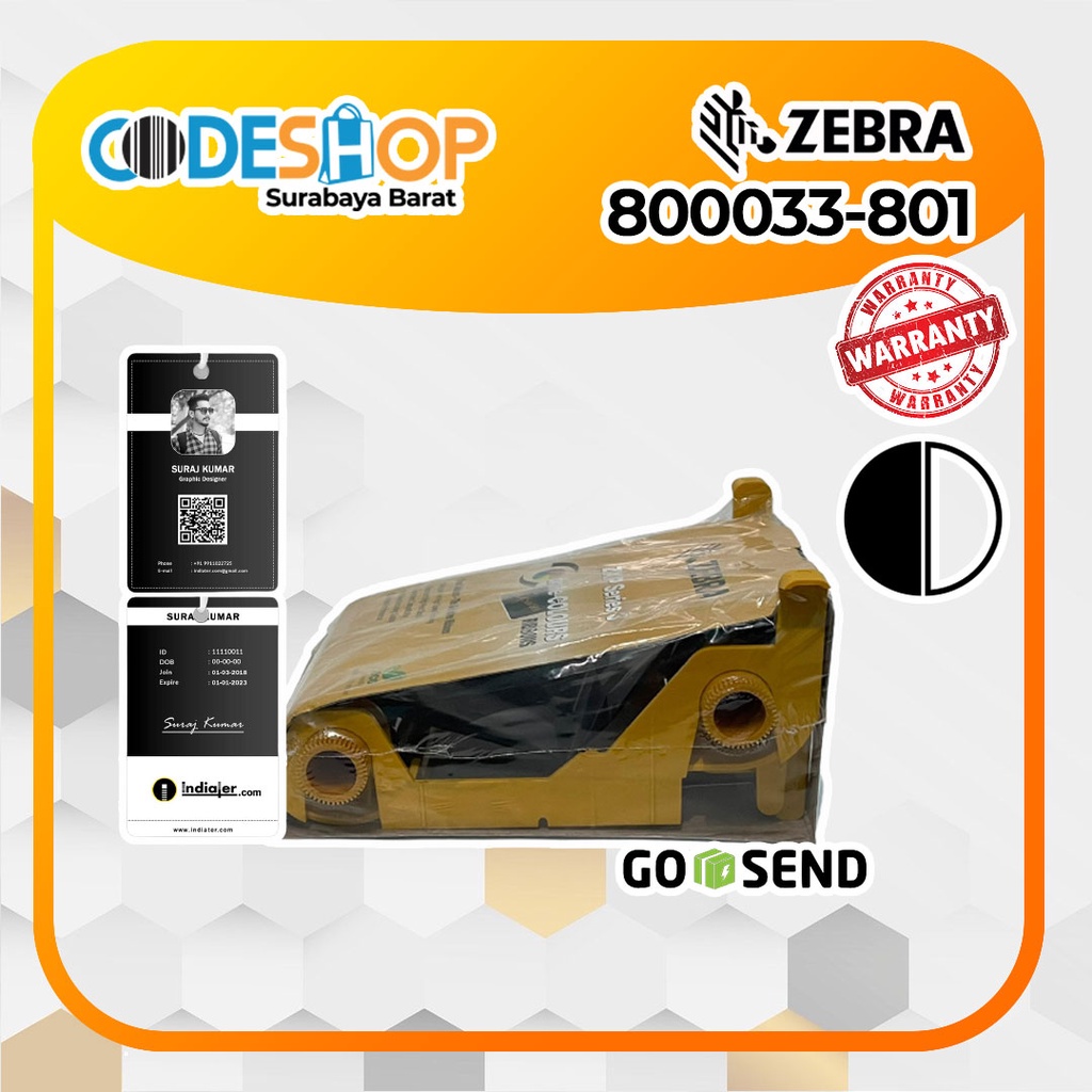 Tinta Printer Id Card ZEBRA ZXP SERIES 3 ZXP3 - 800033-801