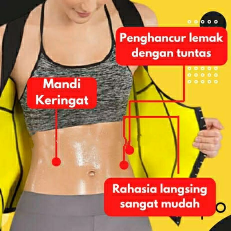 CAMI HOT SHAPER WAIST CINCHER ROMPI TANKTOP KORSET PELANGSING PENGECIL PERUT PEMBAKAR LEMAK