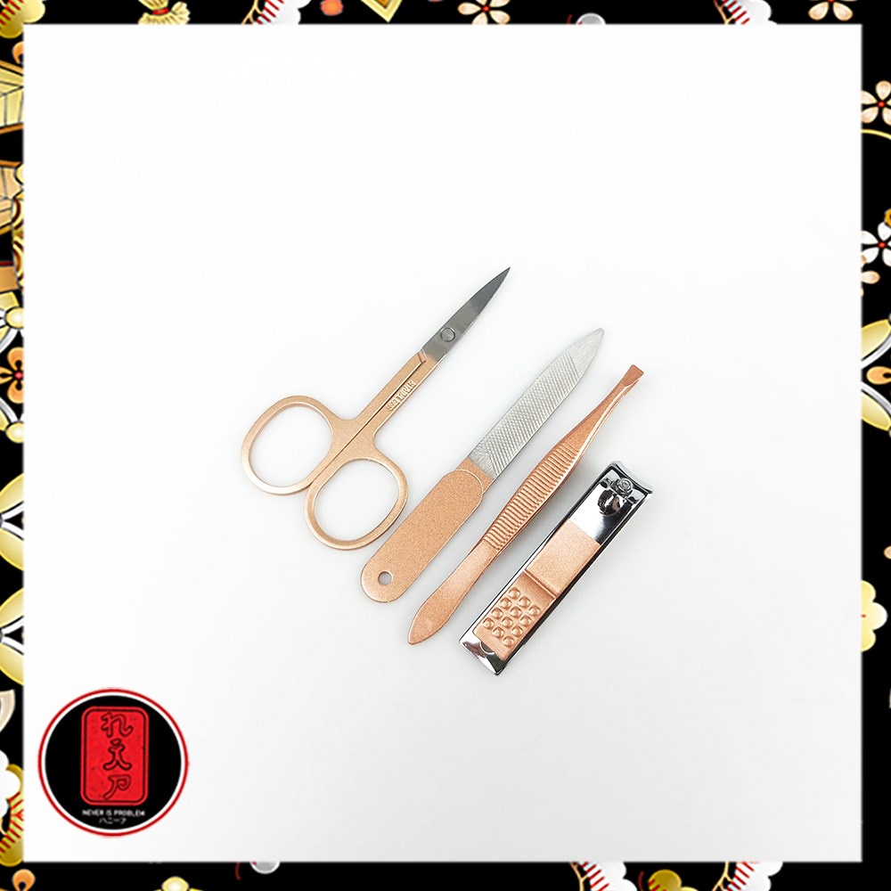 AT FASHION Nail Art Set Gunting Kuku Manicure Pedicure 4 PCS - MGJ2-18 - Rose Gold