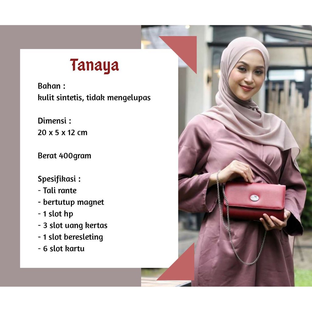 Tas Selempang Wanita Tas Pesta Murah TANAYA Original My Qeena awet tahan lama Tali Rantai Premium