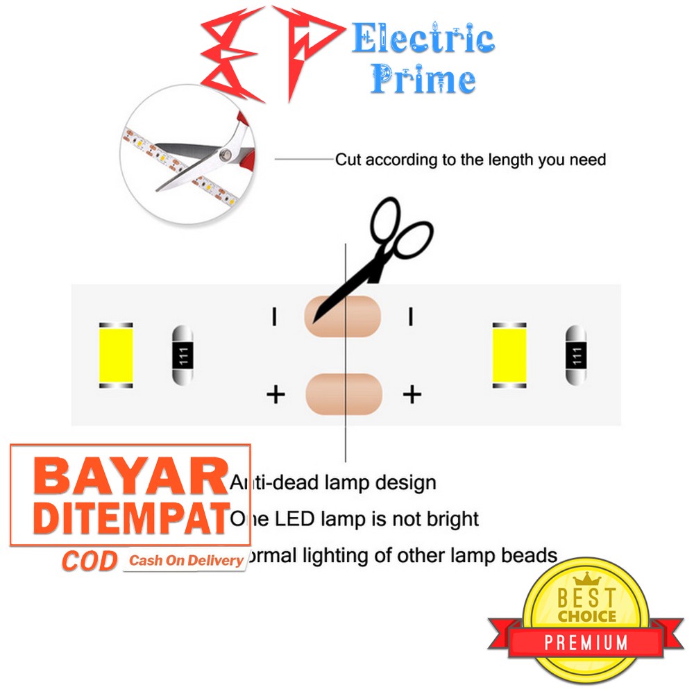 TRIPLEDI Lampu LED Strip Light Motion Sensor IP65 Waterproof Lamp 2M ATCOMM 2835 RGB