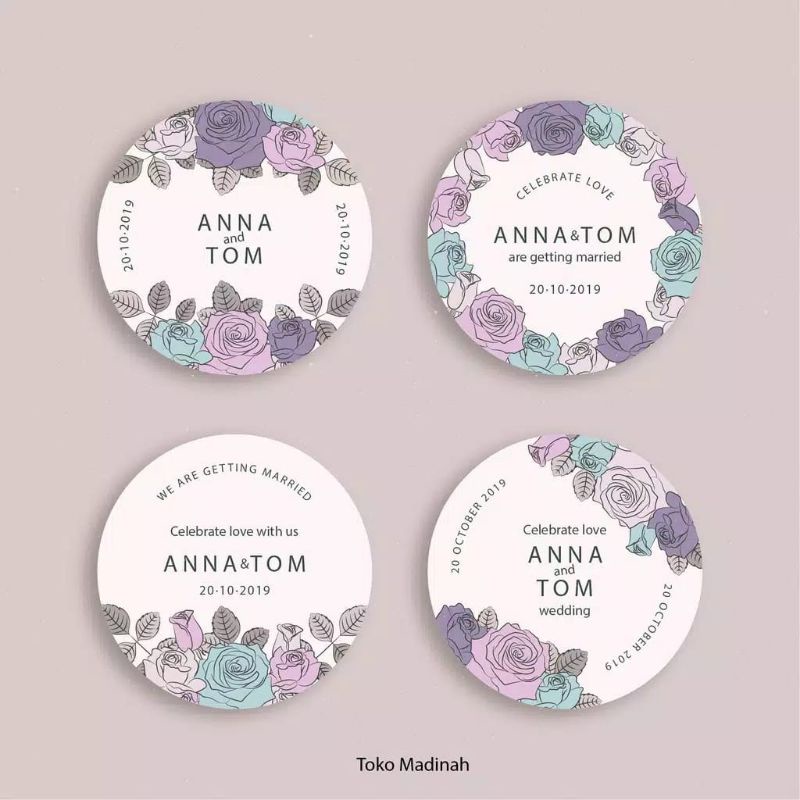 

label stiker wedding stiker bulat (order)