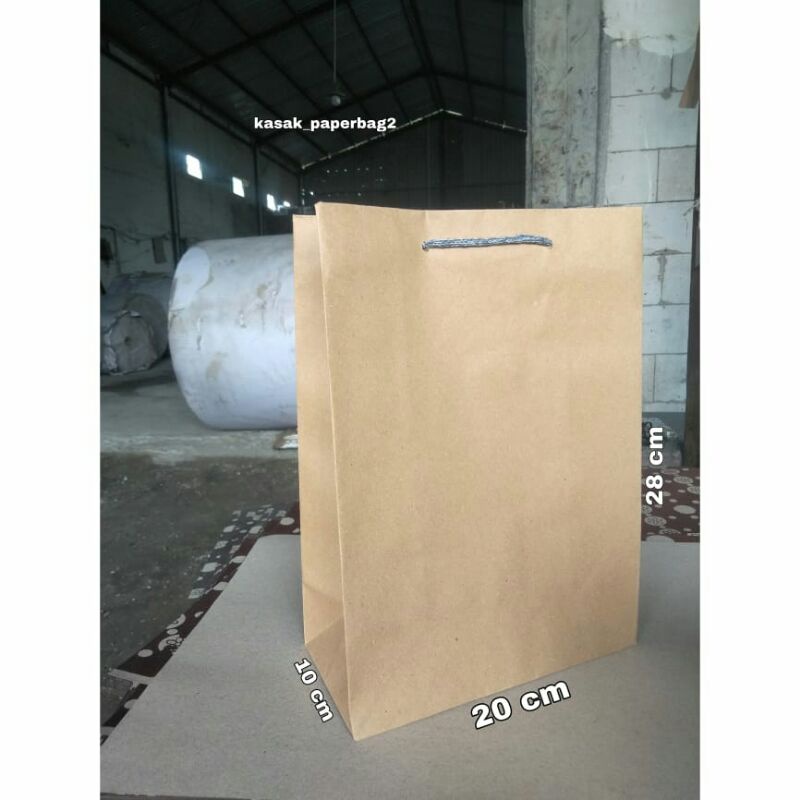 

[Pcs] paper bag coklat polos / tas kertas / tas souvenir / hampers [20x28x10]