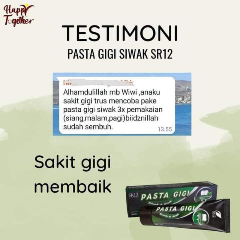 PASTA GIGI SR12 SIWAK &amp; SIRIH HERBAL / ODOL SIWAK DAUN SIRIH / MENYEGARKAN BAU