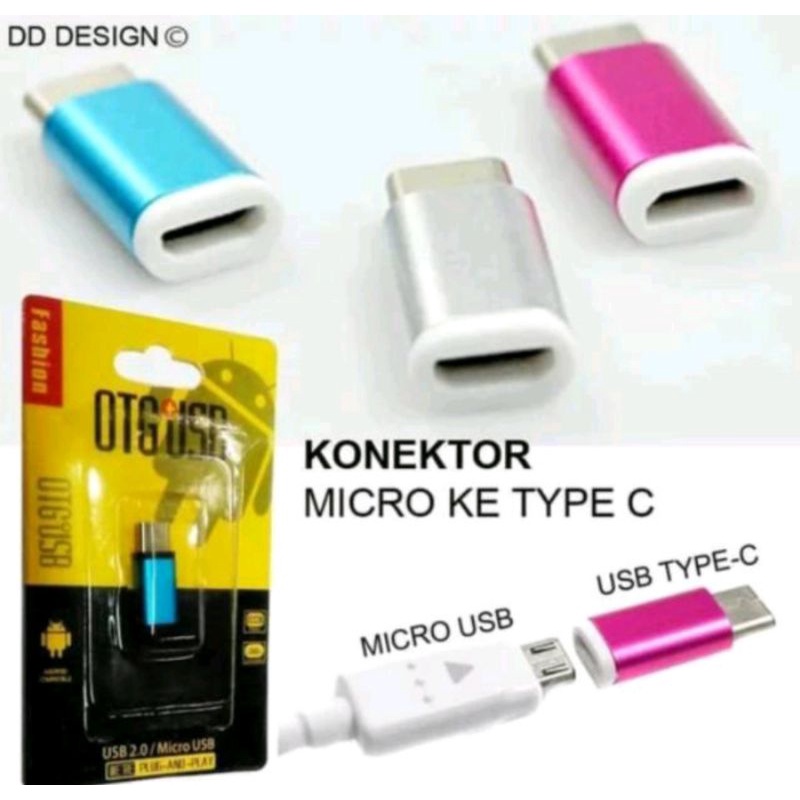 CONECTOR KABEL DATA MICRO USB KE TIPE C UNTUK SEMUA HP XIAOMI KONEKTOR SAMBUNGAN MICRO KE TYPE C