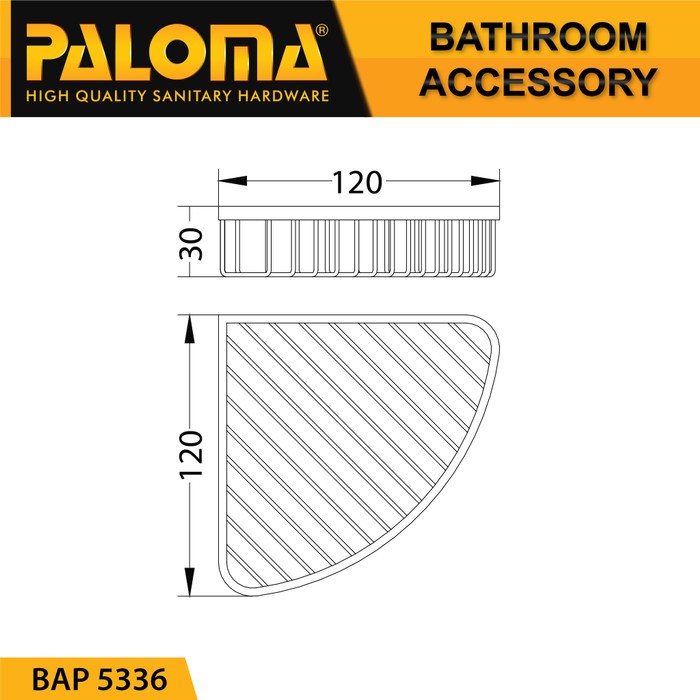 PALOMA BAP 5336 Rak Sudut Tempat Sabun Batang Holder Dinding Mandi