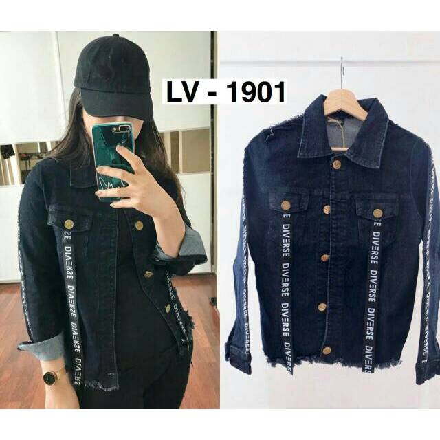 ORI DSLV - LV 1901 Jacket Jeans List Diverse - Jaket Jeans wanita