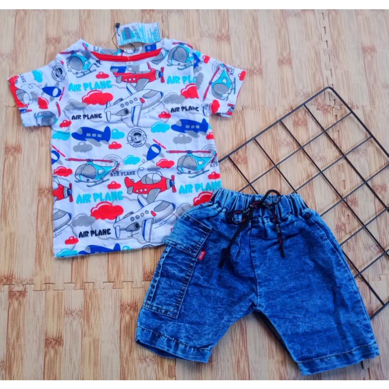 BAJU SETELAN ANAK COWOK KAOS CELANA JEANS 0-6 TAHUN AISON SUPERHERO SPIDERMAN / SETELAN JEANS AISON TERMURAH TERLARIS SPIDERMAN PESAWAT