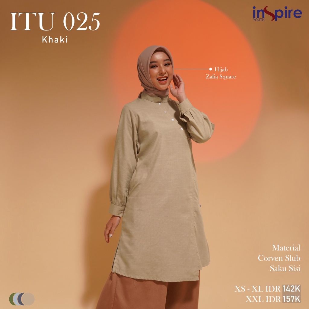 Inspire ITU 25 Tunik Wanita Muslimah Atasan Polos Tunik Daily OOTD