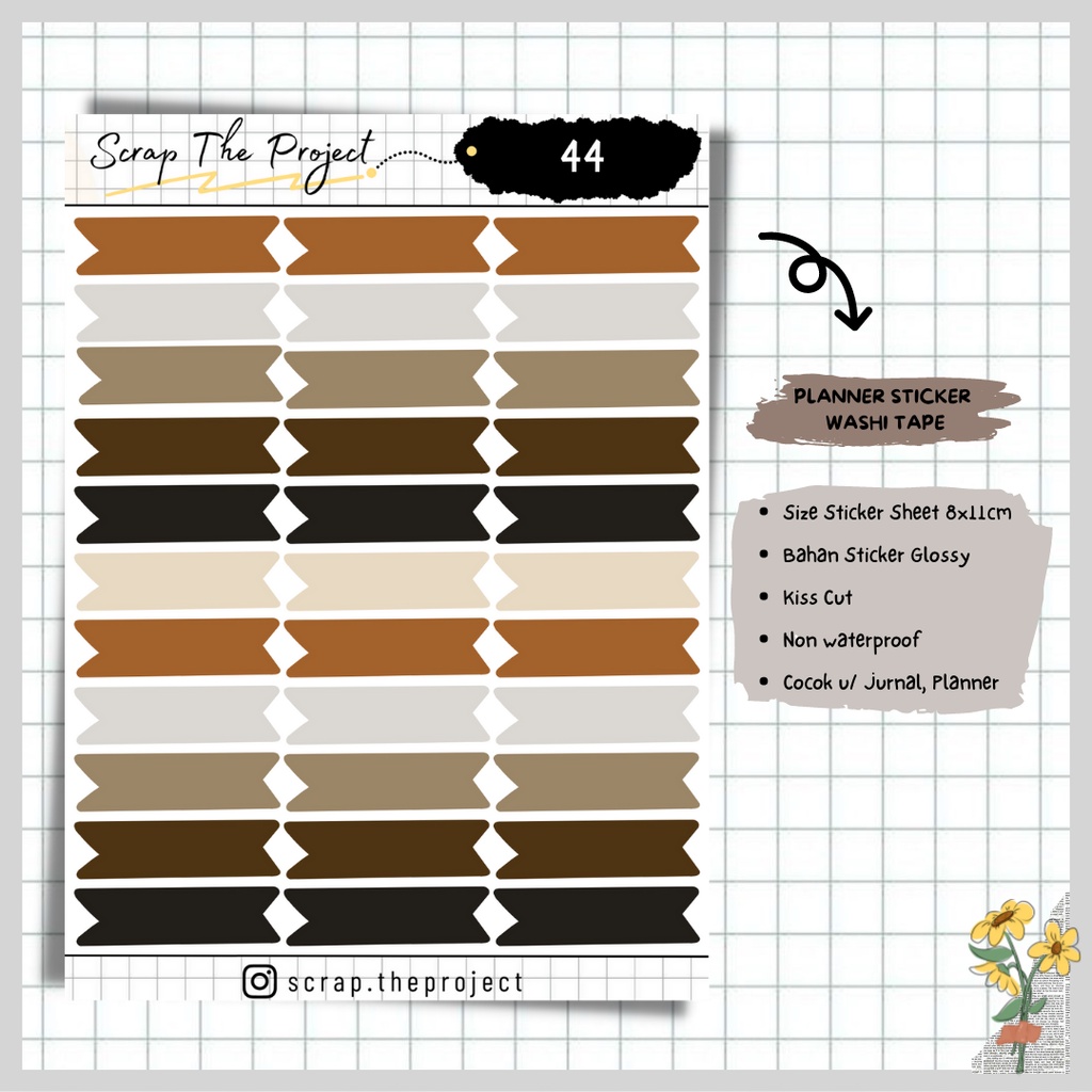 

STICKER DECO PLANNER / STICKER WASHI TAPE / STP - 44
