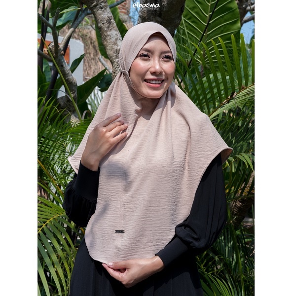 JILBAB BERGO HAFSAH (NON PAD) RAYON CRINKLE JILBAB INSTAN BY ELHASNA HIJAB INDONESIA