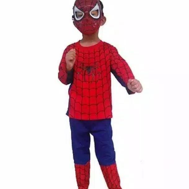 Kostum Spiderman Pakaian Anak Laki-Laki Superhero Baju Anak
