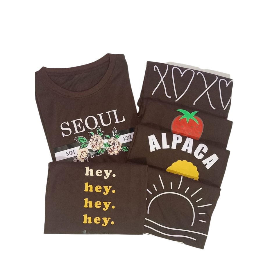 KAOS BROWN EDITION OVERSIZE | BAJU TSHIRT TUMBLR TEE BROWN KOREAN KOREA ALPACA STYLE PENDEK WANITA SEOUL STRAWBERRY