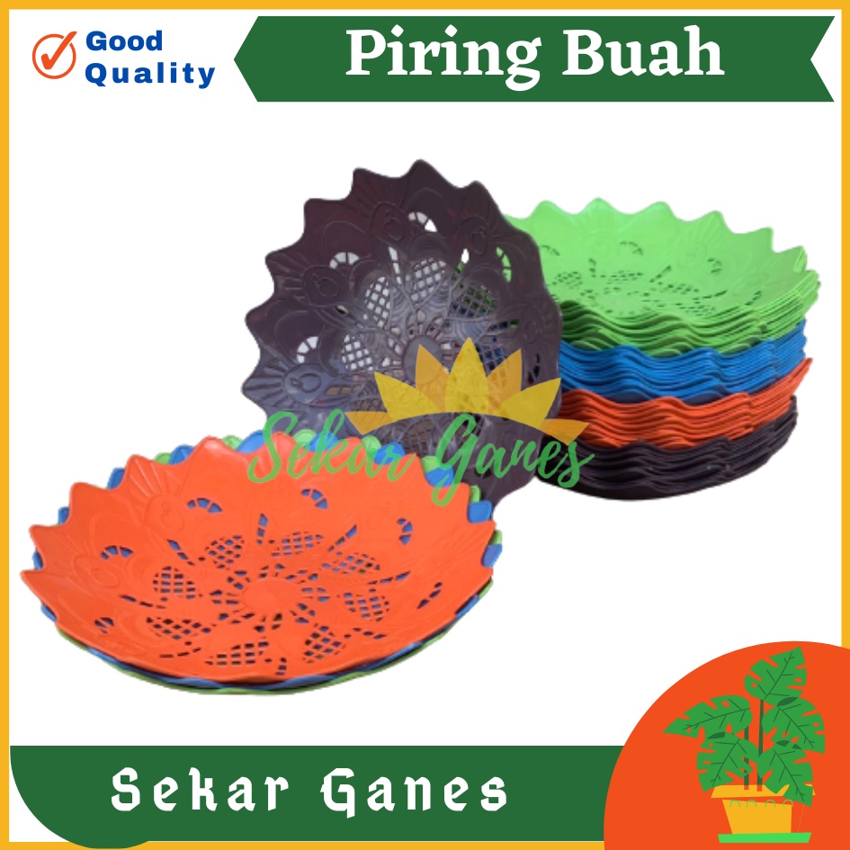 PROMO LUSINAN Piring Plastik Saji Buah Serbaguna Rotan Warna Warni Motif Bunga Murah Termurah Grosir Piring Buah Plastik Rotan Unik Lusinan Grosir Besar - 1 lusin / 12 pcs Piring Rotan Plastik Buah Termurah Bahan Bagus