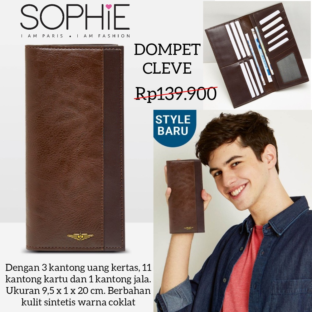 DOMPET CLEVE ALIVE SOPHIE MARTIN PARIS PROMO DOMPET COWOK PRIA PANJANG