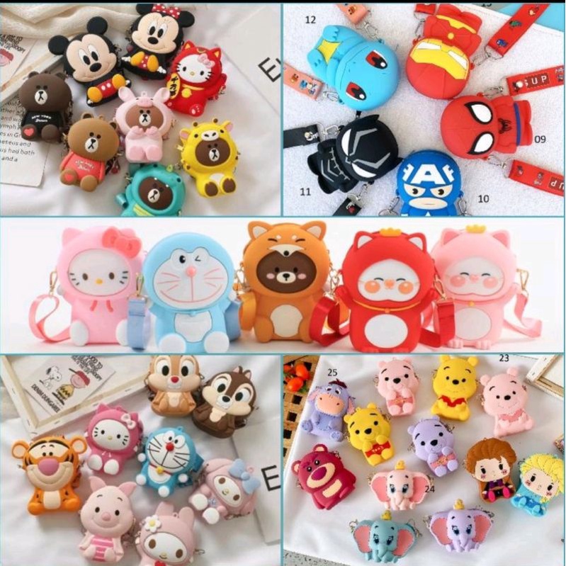 Tas Anak Jelly poni rainbow Rubber Tas Selempang Anak-Anak Jely
