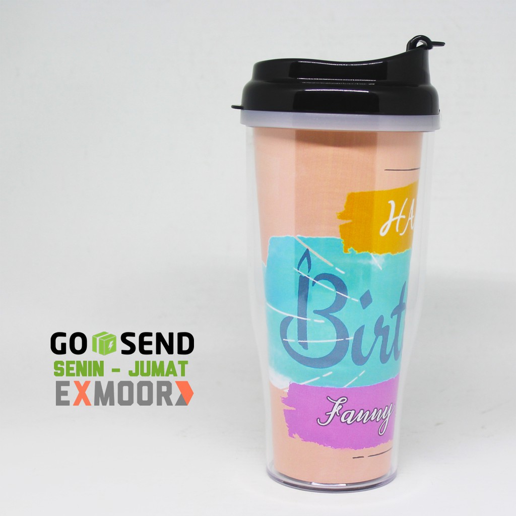 Tumbler Kado Ulang Tahun Splash Watercolor Request Nama