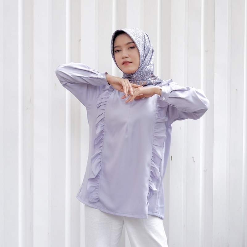 BAJU ATASAN POLOS WANITA BLOUSE WANITA MODEL RAFFLE