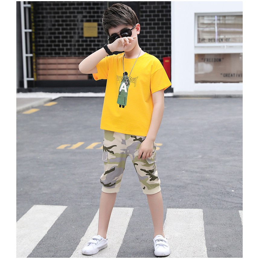 [ sale ] 4-6thn | Setelan Tshirt + Celana (1set) IMPOR Anak Laki-laki Pakaian anak Kaos Bayi A