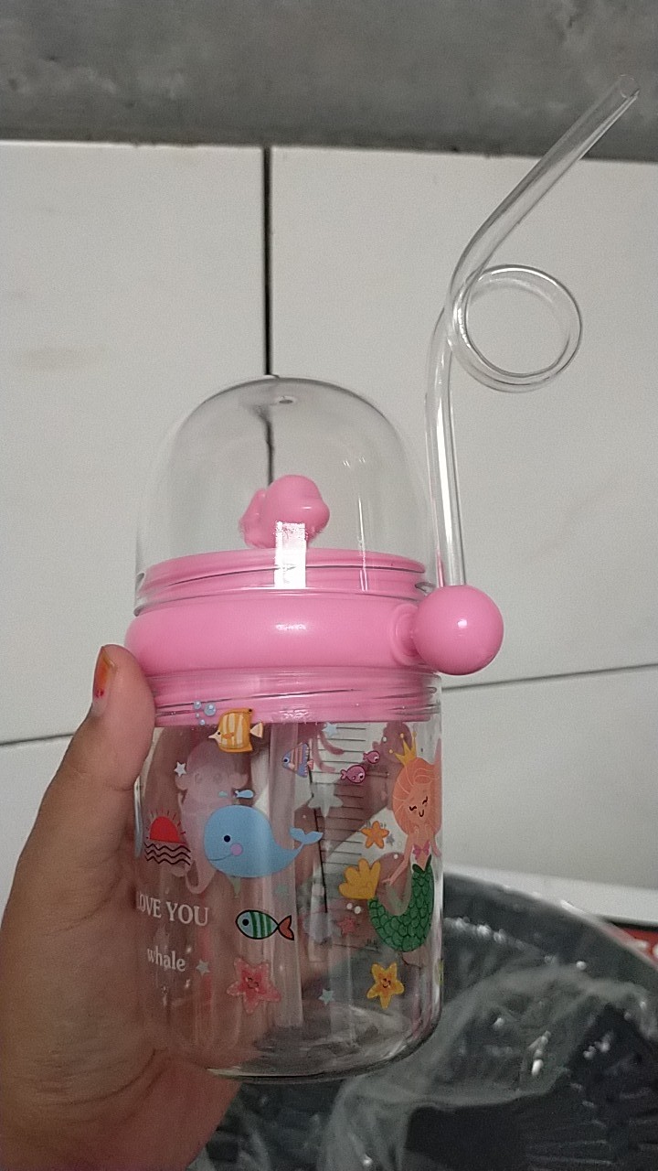 Botol Minum Anak Karakter Lumba Lumba Air Mancur -  Botol Minum Karakter Anak