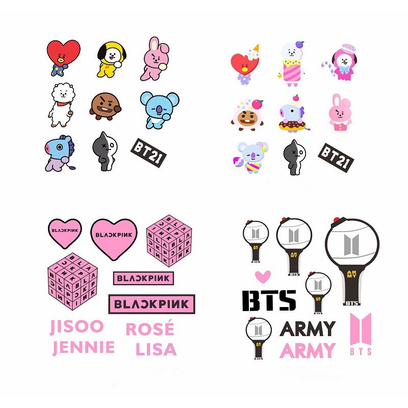 KPOP bt21  BTS BLACKPINK 3D Cute Bubble DIY Stiker  