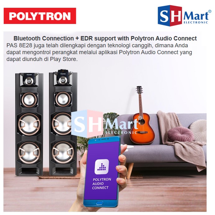 SPEAKER AKTIF POLYTRON BLUETOOTH XBR PAS-8E28 / PAS8E28 / PAS 8E28 (MEDAN)