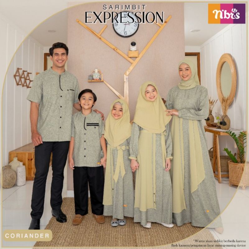 Nibras Sarimbit Family Expression Coriander,  Baju Lebaran Keluarga 2022, Baju Couple, Baju Lebaran