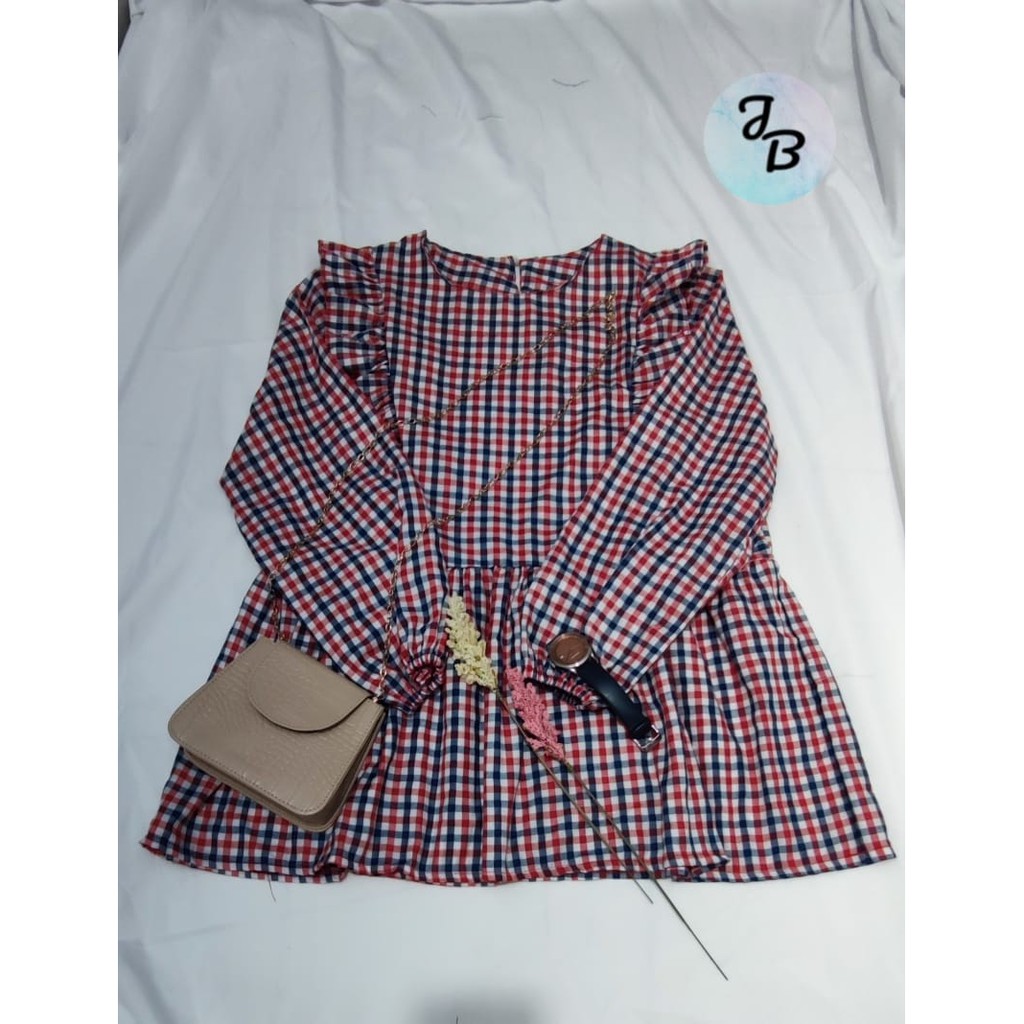 JB CIRELEA BLOUSE - BLOUSE MUTHIA / BLOUSE CIRELEA (LD 96 PJ 60)-Kotak Merah Biru