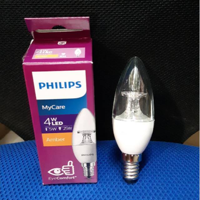PHILIPS LAMPU LED CANDLE B35 4W E14 2700K WARM WHITE KUNING