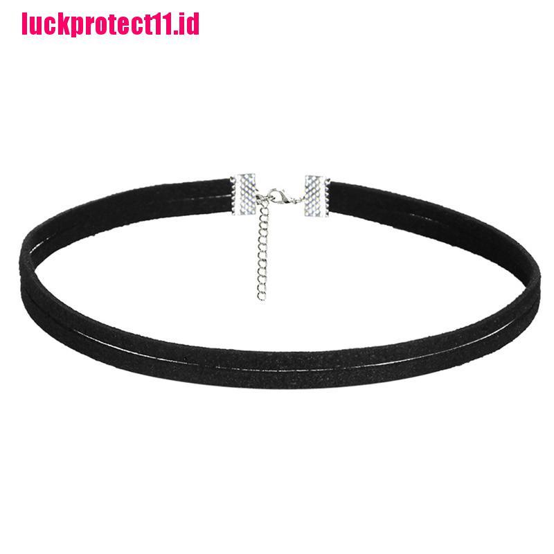 (LUCK) Kalung Choker Velvet Stretch Klasik Gaya Gothic Untuk Wanita