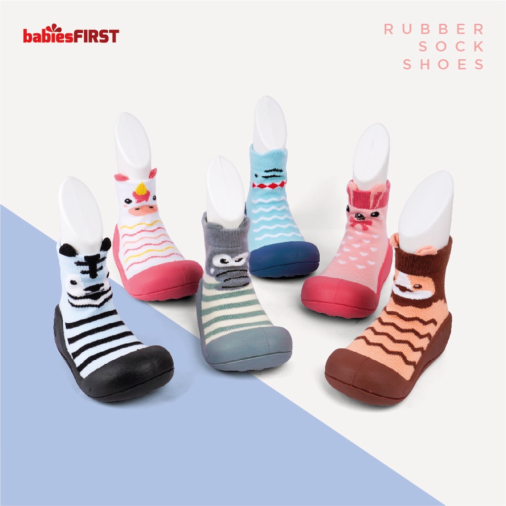 BABIESFIRST Rubber Shock Shoes Sepatu Kaos Kaki Sol Karet Prewalker Shoes Sepatu Bayi Batita